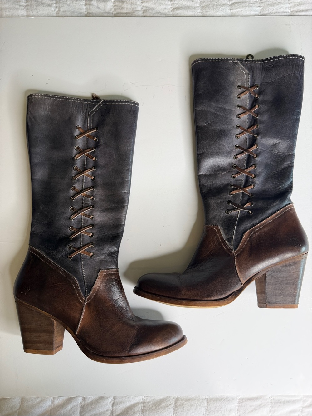 Roan By Bed Stu Katsya F858044 Womens Brown Zipper Mid Calf Boots Size 8